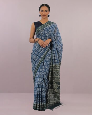 Azure blooming saree