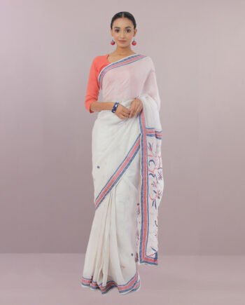 Bonica Rose Muslin Kantha Saree