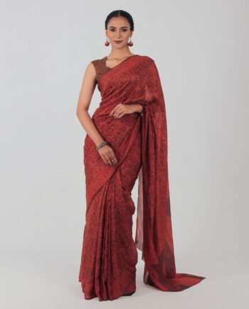 Carmine Maslin Saree