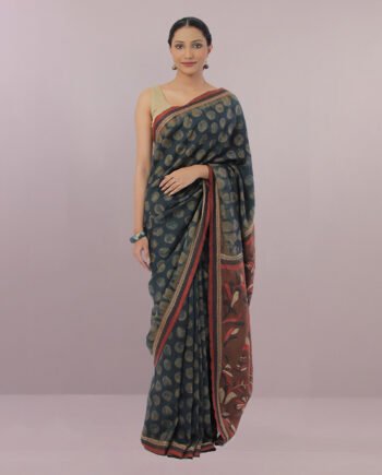 Deep cove Kantha Silk Saree