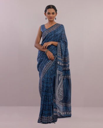 Delphinium silk saree