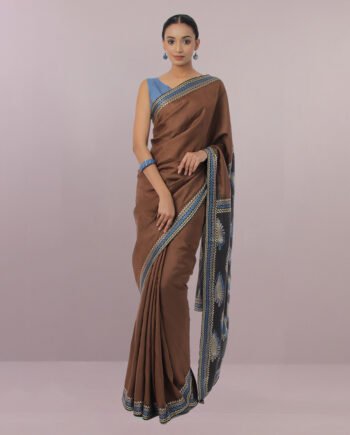 Dusky rose kantha saree