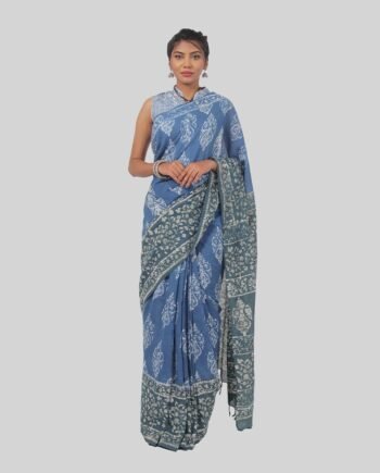 Dusty cyan Cotton kota saree