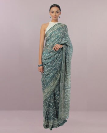 Magnolia Leaf soft silk saree