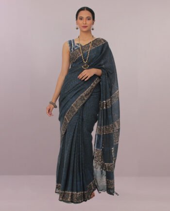 Meconopsis cotton saree